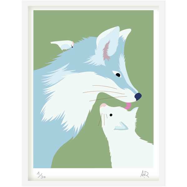Art Print - Renards bleus